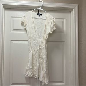 White graduation wrap dress